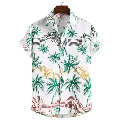 China Plus Size Floral Anti-pilling Shirt For Men Casual Shirt Mens Summer Beach Hawaiian Style Digital Printing Short Sleeve Shirts for sale