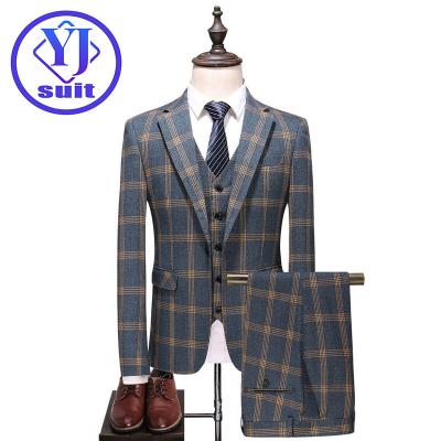 China Plus Size Manufacturers Directly Supply Mens Plaid Suits Wedding Business Suit Designer Groom Suit for sale