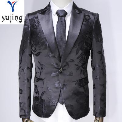 China latest Anti-wrinkle design suits embroidery embroidery slim fit set for custom made men's suit man printing personalized party coat for sale