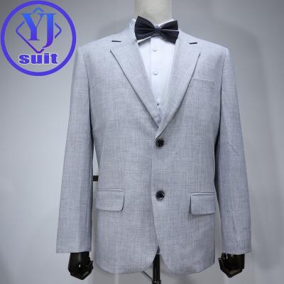 China Custom Wholesale Gray Double Button Groom Wedding Suit Jacket China Wedding Canvas Suits Anti-wrinkle Coat for sale