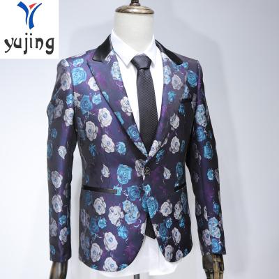 China Latest Western Anti-Wrinkle Suits Mens Tailored Clothing Mens Embroidered Embroidered Personalized Party Jackets for sale