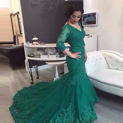 China 2021 Anti-wrinkle trumpet plus size bridal gown lace mermaid bridal gowns islamic wedding dress wedding party green wedding dresses for sale