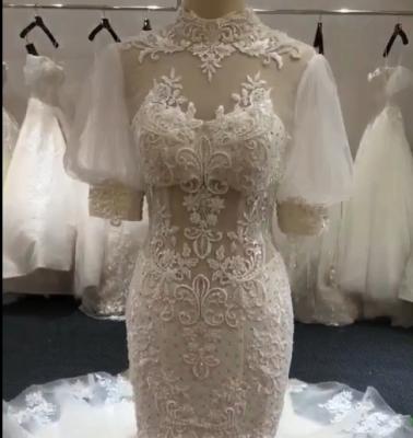 China Dry Cleaning Mermaid Wedding Dresses 2021 Muslim Wedding Dresses Bridal Gowns Dubai African Luxury Bridal Gowns for sale