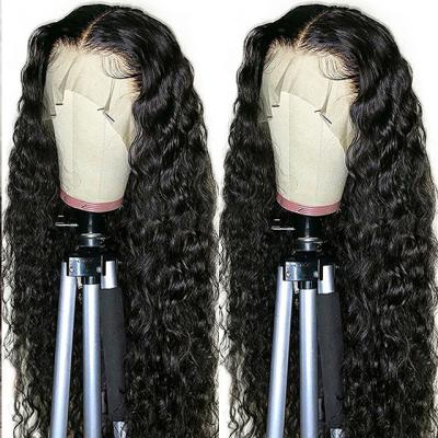 China Wholesale Water Wave Cuticle Aligned Unprocessed Brazilian Raw Transparent Swiss Lace Front Human Hair Wigs HD Lace Front Wig Virgin Hair for sale