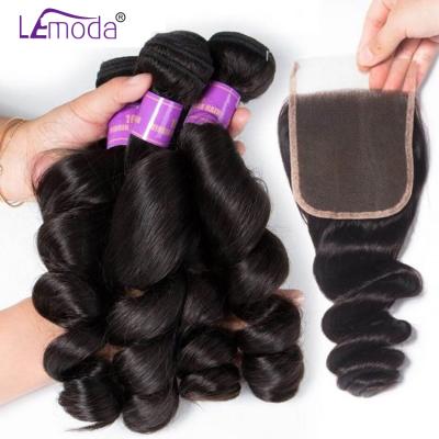 China Wholesale High Quality Unprocessed 10-40 Inch Loose Wave Deep Wave Bundles With Frontal Brazilian Hair Bundles With Closure for sale