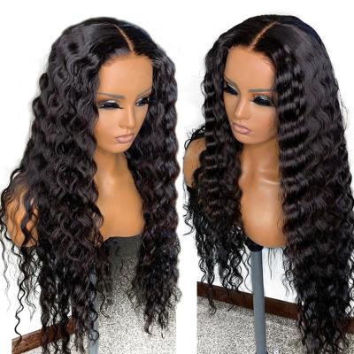 China Wholesale Price Virgin 13x6 13x4 HD Lace Front Wig Deep Wave Lace Front Human Hair Wigs For Women Raw Colored Brazilian Hair for sale