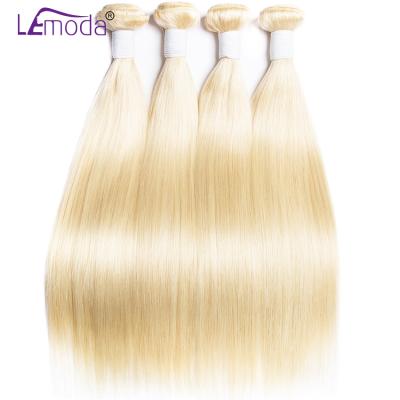 China Smooth Gently Shedding Barely Deep 100% Unprocessed 613 Straight Hair Bundles 28 30 Inch Brazilian Weave Extension 1 3 4 Lemoda Remy Blonde 613 Hair Bundles for sale