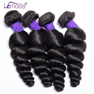 China Top Grade 9-14A Soft Smooth Thick Shedding Barely Shedding Unprocessed Loose Wave Bundles Brazilian Raw Virgin Cuticle Aligned Hair Bundles For Black Women for sale