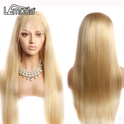 China Straight Human Hair 100% Transparent Lace Wig Unprocessed Straight Lace Front Wig 13x6 13x4 HD 613 Honey Blonde Lace Front Wig For Women for sale