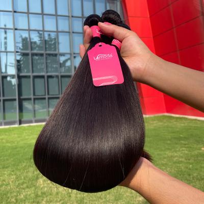 China Factory Price Soft Smooth Thick Shedding Barely Shedding Unprocessed Hair Bundles 10-30Inch Natural Black Brazilian Hair Extensions Straight Bundles For Black Woman for sale