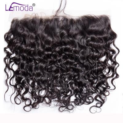 China Water Wave 13x6 Barely Shedding Thick Soft Smooth HD Lace Frontal 100% Hair 10-22 Inch 180% Density Raw Lemoda Remy Hair Pre Plucked HD Swiss Lace Headbands for sale