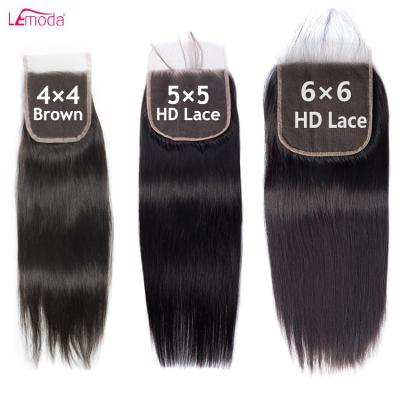 China Lemoda 4X4 5X5 HD Lace Closure 13X4 13X6 Virgin Brazilian Remy Hair HD Lace Closure 13X4 13X6 Barely Soft Smooth Thick Sheer Swiss Sheer Swiss Headbands for sale