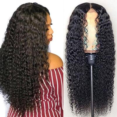 China Barely Shedding Soft Smooth Thick 13x6 HD Transparent Hair Lace Front Wig Unprocessed Raw Virgin 100% Curly Wave Lace Front Human Hair Wig For Color Women for sale