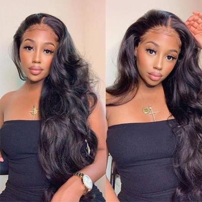 China Raw Body Wave 40Inch Virgin Cuticle Aligned Brazilian Hair HD Transparent Lace Front Wig 613 HD Lace Hair Wigs Full Lace Frontal for sale