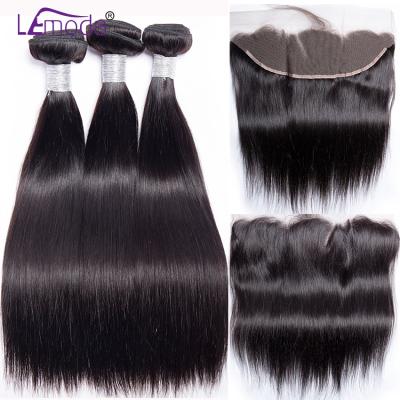 China Raw Virgin Hair Wholesale Price Virgin Hair Straight Hair Bundles 4x4 5x5 Straight Soft Thick Shedding Brazilian Straight Hair Bundles With Closure for sale