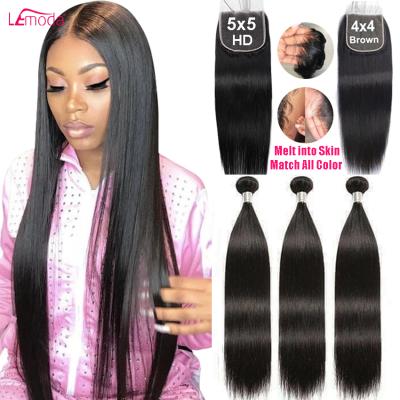 China Wholesale Cheap Swiss Brazilian Barely Shedding Soft Smooth Thick HD Lace Closure 4x4 6x6 HD Hair Bundles With Closure HD Lace Headband Swiss Lace Closure for sale