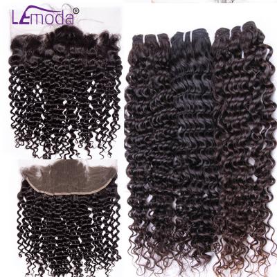 China Water Wave Grade 10A Water Wave Bundles With 4x4 5x5 6x6 HD Lace Closure Cuticle Aligned Peruvian Brazilian Hair Bundles With Closure for sale