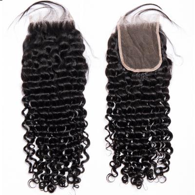 China Wholesale Price 40 Inch 13x4 Deep Curly Sheer Curly Transparent Curly Curly Lace Cheap Barely Shedding Soft Thick Shedding Hair Front Closure Pre Plucked 40 for sale