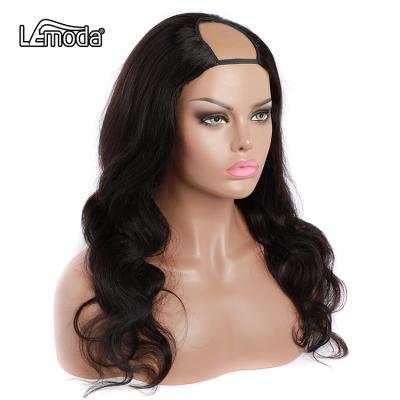 China Wholesale Barely Shedding Thick Smooth Soft Brazilian Hair Wig Can Permed And Dye Fast Free Shipping 28Inch U Part Wig Body Wave Hair Wigs For Women for sale