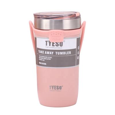 China Wholesale Custom 2021 Viable Disposable Edible Travel Mugs Travel Logo Print Coffee Cups With Tumbler Double Walled Lid Stainless Steel for sale