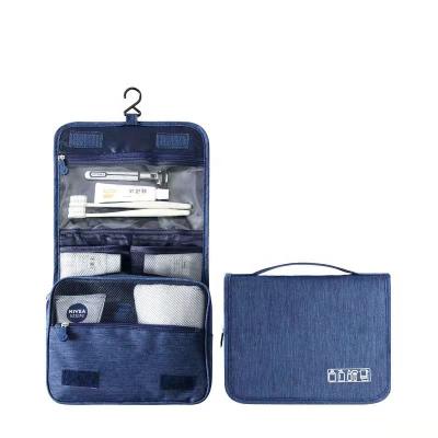 China Vintage Matte Hanging Kit Canvas Pouch Travel Roomy For Men Double Zipper Makeup Toiletry Bag Organizer for sale