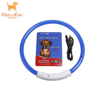 China Factory Wholesale Price USB LED Rechargeable Dog Collar DETACHED Flashing Plastic for sale