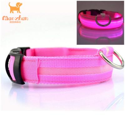 China Viable LED Lights Dog Pets Collars Adjustable Glow In The Night Dog Cat Puppy Safe Luminous Flashing Collar Pet Supplies for sale