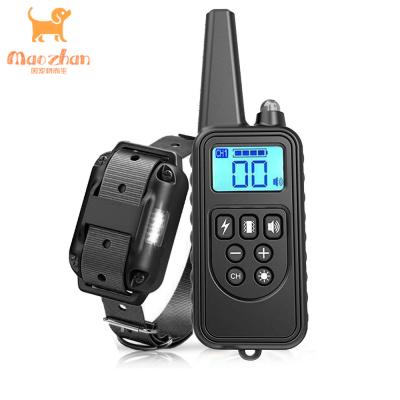 China Viable Rechargeable Remote Dog Training Collar No Barking Control Device Anti Bark Shock Remote Pet Training Collar for sale