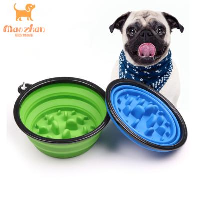 China Silicone Automatic Collapsible Suction Dog Bowls, BPA Free Collapsible Travel Pet Bowl for Food and Water for sale