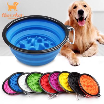 China Automatic Dog Feeder Bowl Slow Puzzle Bowl Non - Slip Anti - Swallowing Pet Slower Food Feeding Dishes for sale