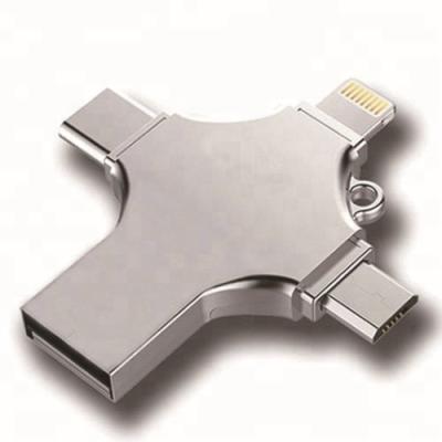 China Metal USB Flash Drive 4/8/16/32/64/128/256GB, Mobile Phone 4in1 USB Drive Flash Disk for sale