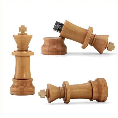 China Best Gift Wood Chess Shape Wooden Usb Flash Drives 2.0 And 3.0 4GB 8GB 16GB 32GB 64GB 128GB for sale