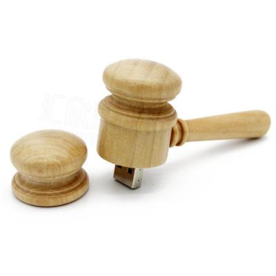 China Wooden Hammer Shape Wooden Flash Drive 3.0 And 2.0 4GB 8GB 16GB 32GB 64GB 128GB for sale