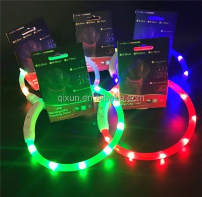 China Bright Lights Christmas Dog Collar Light, Usb Rechargeable Flashing Dog Collars Paypal Accept for sale