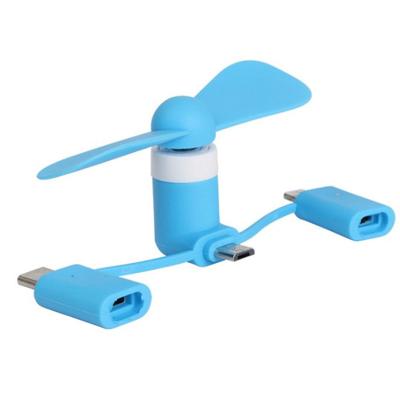 China Commercial Hot Selling 3 in 1 USB Mini Cooling Fan Portable Mobile Cooler for iPhone Type-C and Android Mobile Phones for sale