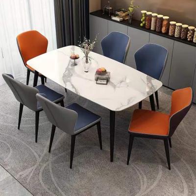 China Modern OEM Modern Furniture Porcelain Artificial Marble Stone Dining Table Set for sale