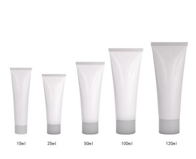 China Soft White Flat Soft Plastic Plastic Cosmetic Bottle And Maintenance Cosmetic Container for sale