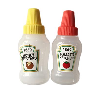 China A set of plastic two 25ml circular wholesale a set of two ketchup bottle food container for sale