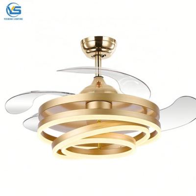 China Modern Modern Retractable LED Ceiling Fan Light With Remote Control 42 Inch Height With Light Fans For Home Ceiling Fan 110v 220v for sale