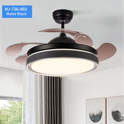 China Modern Dimmable Fandelier LED Crystal Ceiling Fans With Lights and Remote Modern Invisible Retractable Chandelier Fan Light for sale