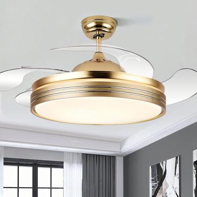 China Modern Rectangular Decorative AC Dc Hvls Ceiling Fan With Led Chandelier Light Wedding Decoration for sale