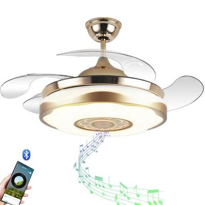 China Modern 110V 220V 42inch With Remote Control Retractable Ceiling Fan Speaker for sale