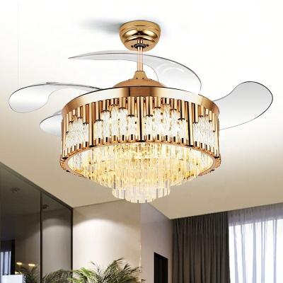 China 42 Inch Modern Chandelier Retractable Ceiling Fan With Light for sale