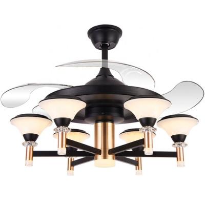 China Modern Decorative Ceiling Fan 42 Inch Retractable With Led Light Decorative Ceiling Fan for sale