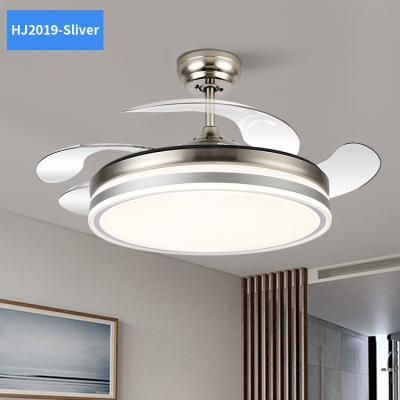 China Modern Modern Retractable Chandelier LED Ceiling Fan Light With Remote Control for sale