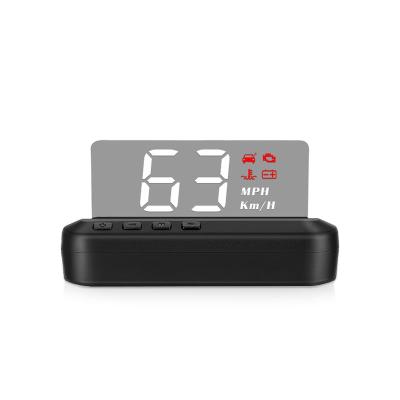 China 2020 new plug and play auto electronic HUD Wireless HUD car hud 3inch C100 gage obd2 tpms show OBD2 Tachometer Alarm for sale