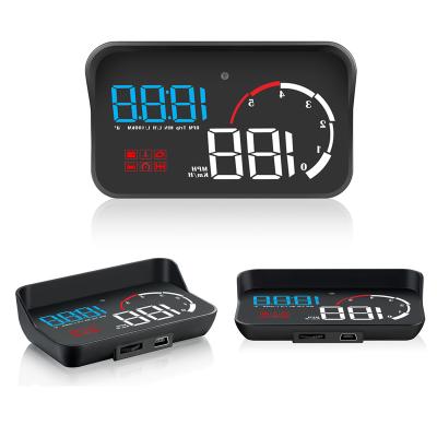 China With NEW M10 Car Sun Visor 2022 OBD2 HUD Head Up Display Projector Over Speed ​​Alarm Water Temperature Turning Multifunction Display for sale