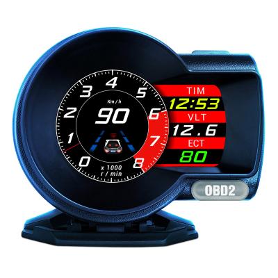 China Car Drving Safe F8 PLUS Auto OBD2+ GPS Meter OBD2 Gauge Car Head Up Display hud obd2 for sale