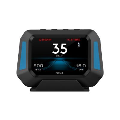 China Hot new P21 diagnostic tool 12 languages ​​electronic device speed gauge&GPS OBD2 different display 6 UI different UI rpm main display for sale