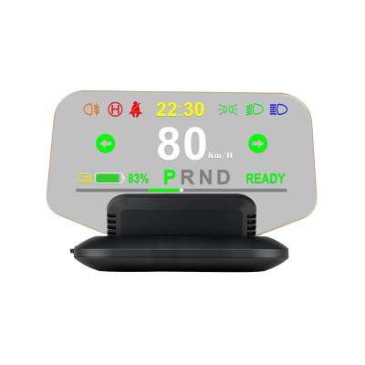 China 2021 newest safety tesla multifunctional car hud head HUD T3 GPS OBD2 smart auto diagnostic tool up display gps for sale